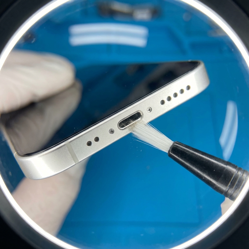 Nettoyage port de charge iPhone